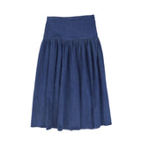 Valentina Blue Denim Drop Waist Maxi Skirt