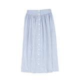 Valentina Blue Striped Poplin Maxi Skirt