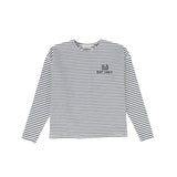 Valentina Navy Striped Logo T-Shirt