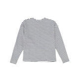 Valentina Navy Striped Logo T-Shirt