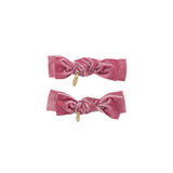 Project 6 Rose Velvet Ties Clip Set of 2