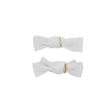 Project 6 White Velvet Ties Clip Set of Two