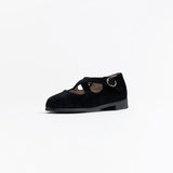 Tannery Black Velvet Crossover Shoes