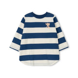 Vibe Navy Thick Stripe Rounded Edge Tee