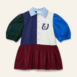 Wynken Navy Beau Collar Dress