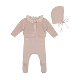 Bee & Dee Wisteria Waffle Ensemble Footie Set