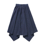 Zaikamoya Blue Plaid Kerchief Skirt