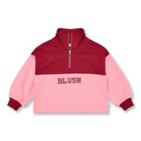 Petit Blush Color Block Zipper Sweater