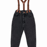 Calla Lili Black Denim Suspender Pants