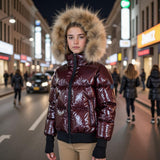 Scotch Bonnet Burgundy Shiny Down Coat