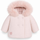 Scotch Bonnet Pink Double Breasted Down Coat