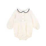 Francesca Guiliano Blue Velvet Piped Romper
