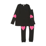 Bopop Black Heart Stitch Pj's