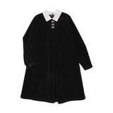 Bopop Black Velvet White Collar Dress