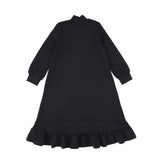 Bace Black Quilted High Low Ruffle Dress