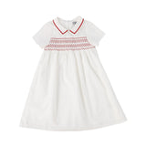Bace Collection White Smocked Collar Short Sleeve Dress