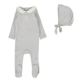 Lilette Pale Blue Emblem Embroidered Footie Set