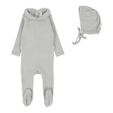 Lilette Light Blue Peter Pan Fine Pointelle Collar Footie Set