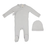 Lilette Pale Blue Brushed Cotton Wrapover Footie Set
