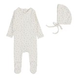 Lilette Cream/Blue Bud Footie Set