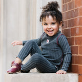 Lil Legs Black Wash Funnel Neck Set