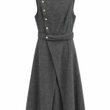 Kiera Grey Side Button Jumper