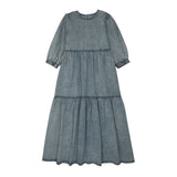 Teela Chambray Tiered Maxi Denim Dress