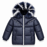 Scotch Bonnet Navy Ruffle Down Coat
