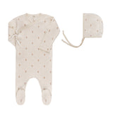 Ely's & Co Pink Floral Grid Collection Footie & Bonnet