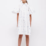 Christina Rohde White With Blue Flowers Dress