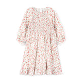 Lilou White Floral Smocked Puff Sleeve Dress