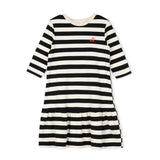 Cabana Black/Ivory Striped T-shirt Cherry Dress