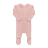 Ely's & Co Pink Lace Trim Pointelle Footie