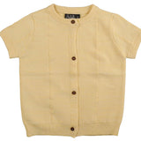 Belati Pale Yellow Line Detail Button Sweater