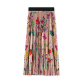 Mallory and Merlot Floral Pleated Midi Skirt