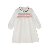 Bace Collection White Smocked Collar 3/4 Sleeve Dress