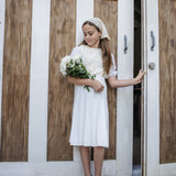 Teela White Pleated Skirt