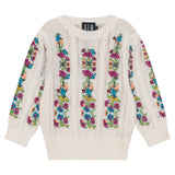 Gem White Embroidered Sweater