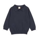 Analogie Off Navy Long Sleeve Knit Polo
