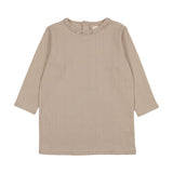 Analogie Taupe 3/4 Sleeve Pointelle T-Shirt