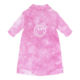 Teela Barbie Pink Acid Wash Zip Dress