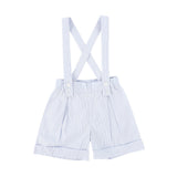 Bace Collection Light Blue Thin Striped Suspender Shorts