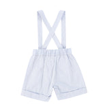 Bace Collection Light Blue Thin Striped Suspender Shorts