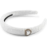Halo Luxe White Valentina Lace Heart Embellished Headband