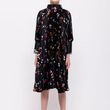 Christina Rohde Black Small Floral Dress