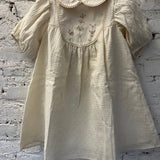 Popelin Off-White Embroidered Yoke Dress
