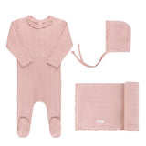 Ely's & Co Pink Lace Trim Pointelle Take Me Home Set