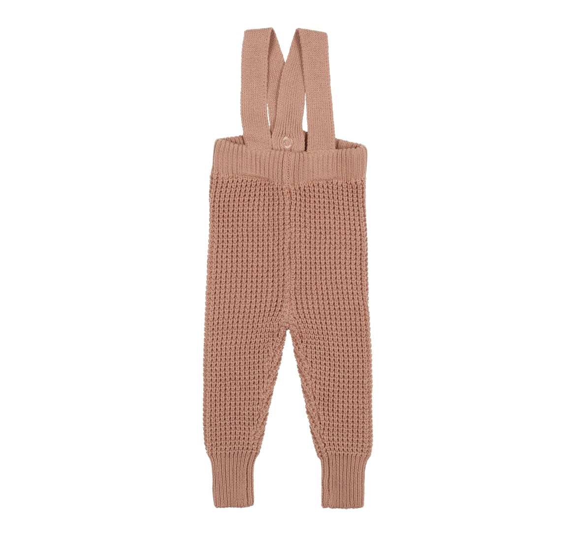Analogie Dusty Pink Waffle Knit Long Overalls