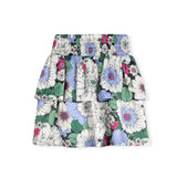Lilou Floral Brill Floral Printed Double Layered Skirt