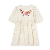 Lilou Beige Loron Floral Embroidery Dress